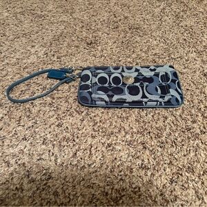Coach Blue and Gray Wristlet
